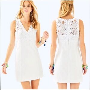 Lilly Pulitzer Sandi Lace Crochet Resort White Sleeveless Mini Dress Size 6